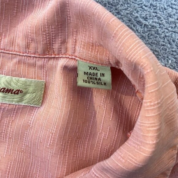 Tommy Bahama 100% Silk Aloha Men’s Button Up Hawaiian Shirt Pink Hibiscus XXL - Picture 3 of 5